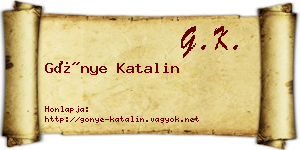 Gönye Katalin névjegykártya